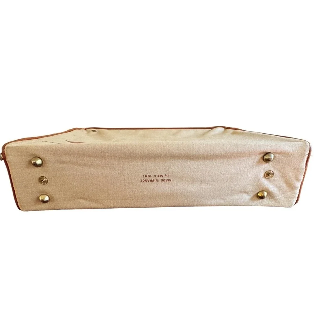 Vintage UTA French Airlines Crew Bag Zip Around Canvas Flight Attendants Pilots